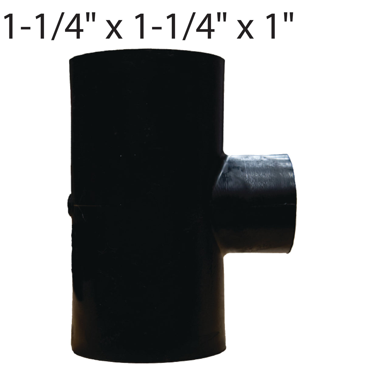 1-1/4" x 1-1/4" x 1" Socket Fusion Reducer Tee-Black