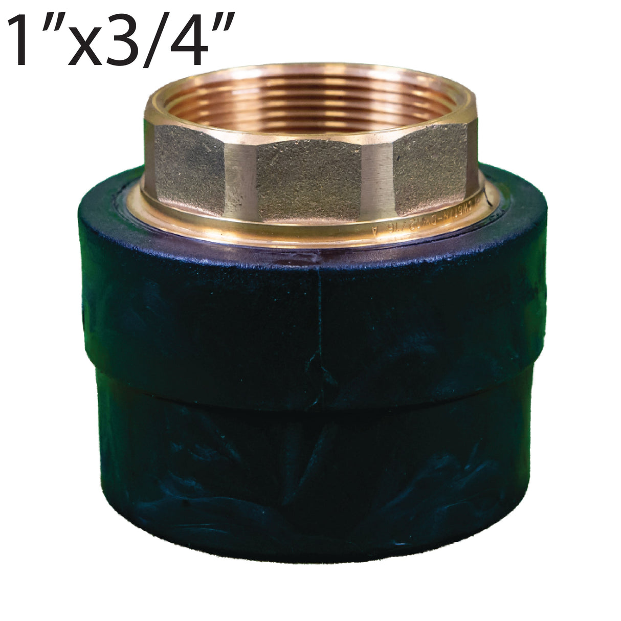 1" Socket x 3/4" FPT Brass Transition Fitting