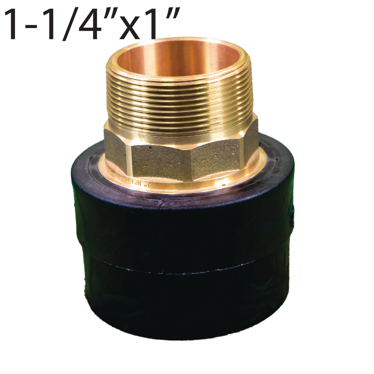 1-1/4" Socket x 1" MPT Brass Transition Fitting-4710